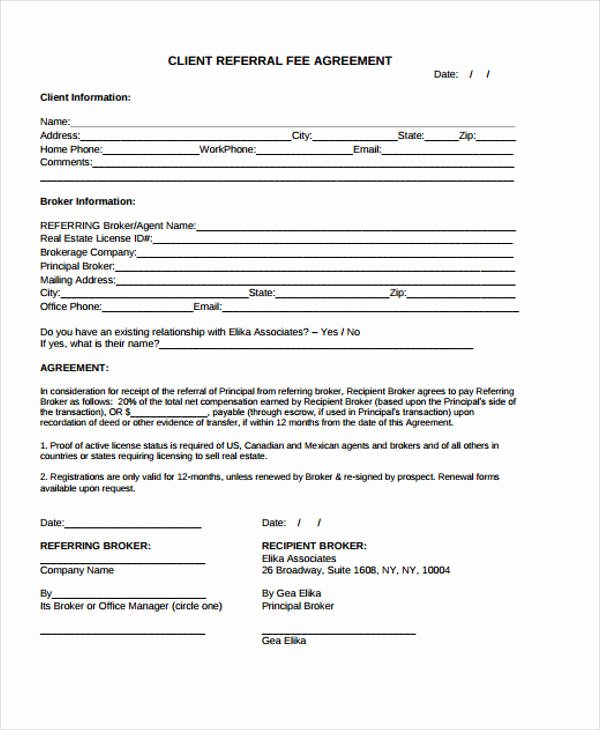 Customer Referral form Unique 34 Printable Agreement Templates Word Pdf Pages