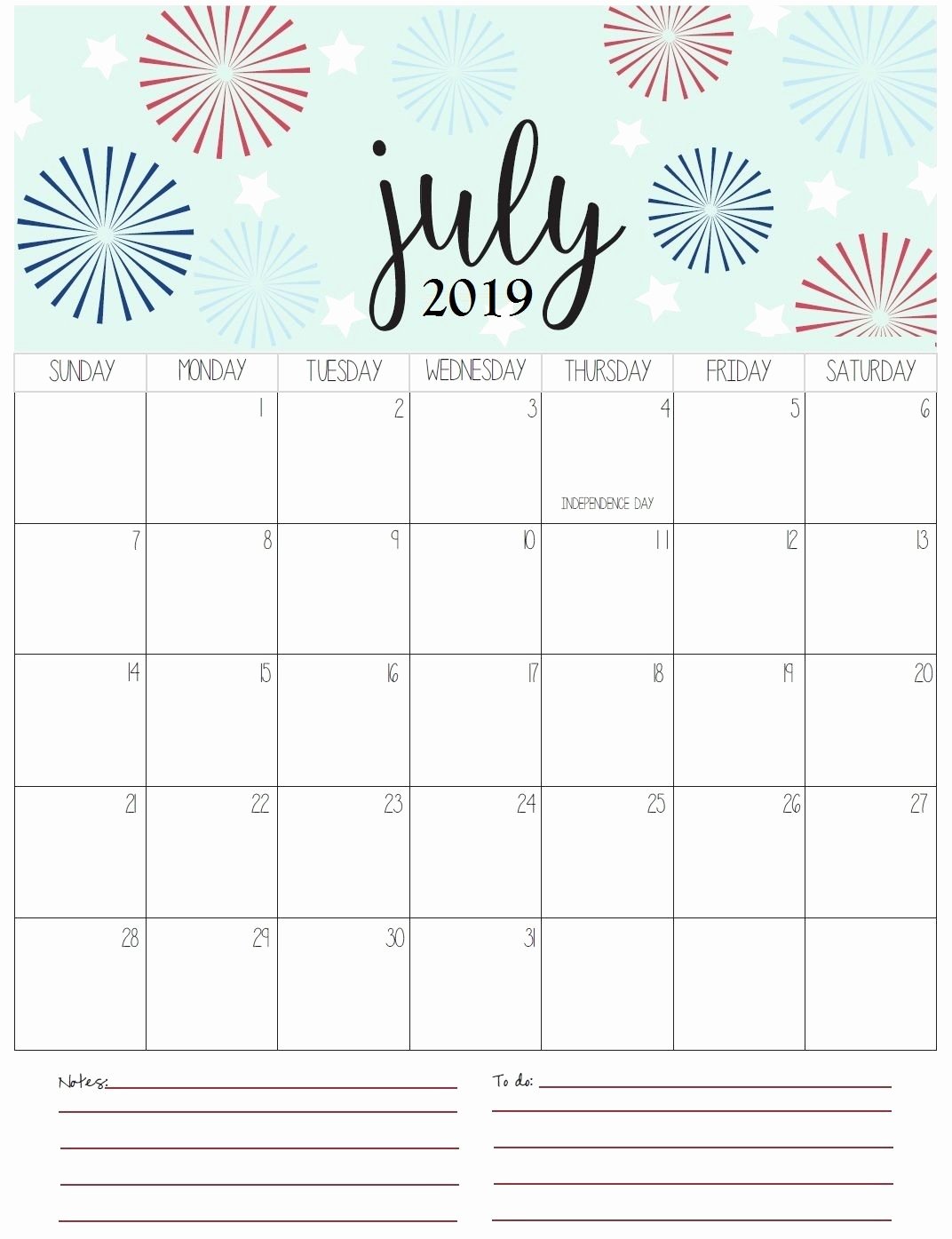 Cute Calendar Template 2019 Awesome July Calendar 2019 Printable Editable A4 Landscape