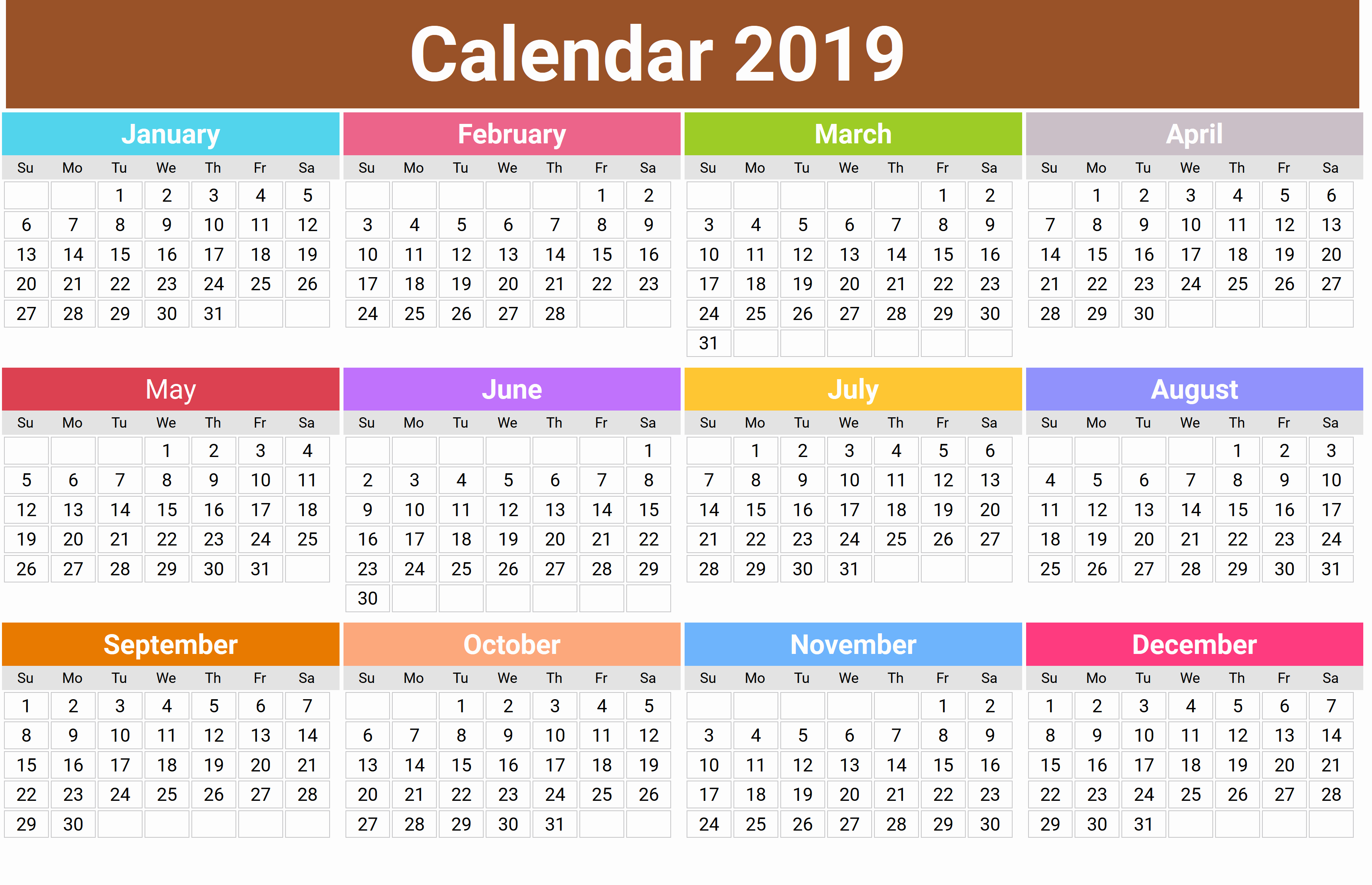 Cute Calendar Template 2019 Best Of Cute 2019 Monthly Calendar