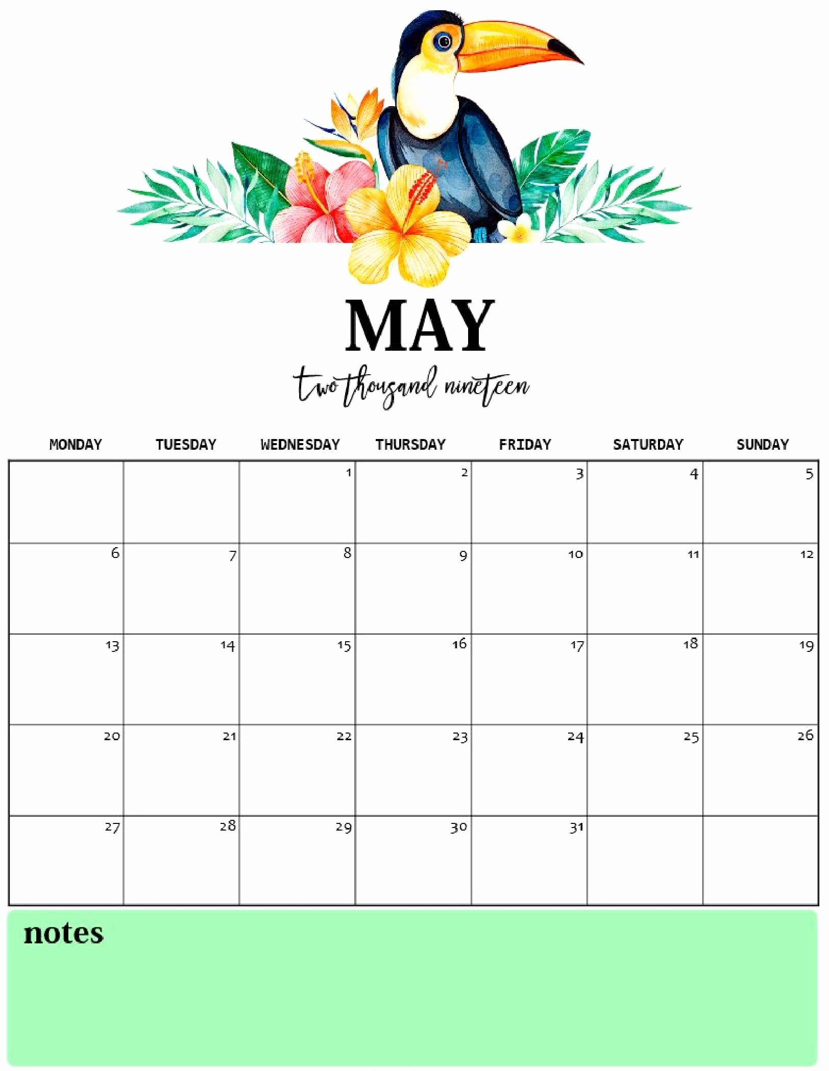 Cute Calendar Template 2019 Best Of Cute May 2019 Calendar Printable for Kids