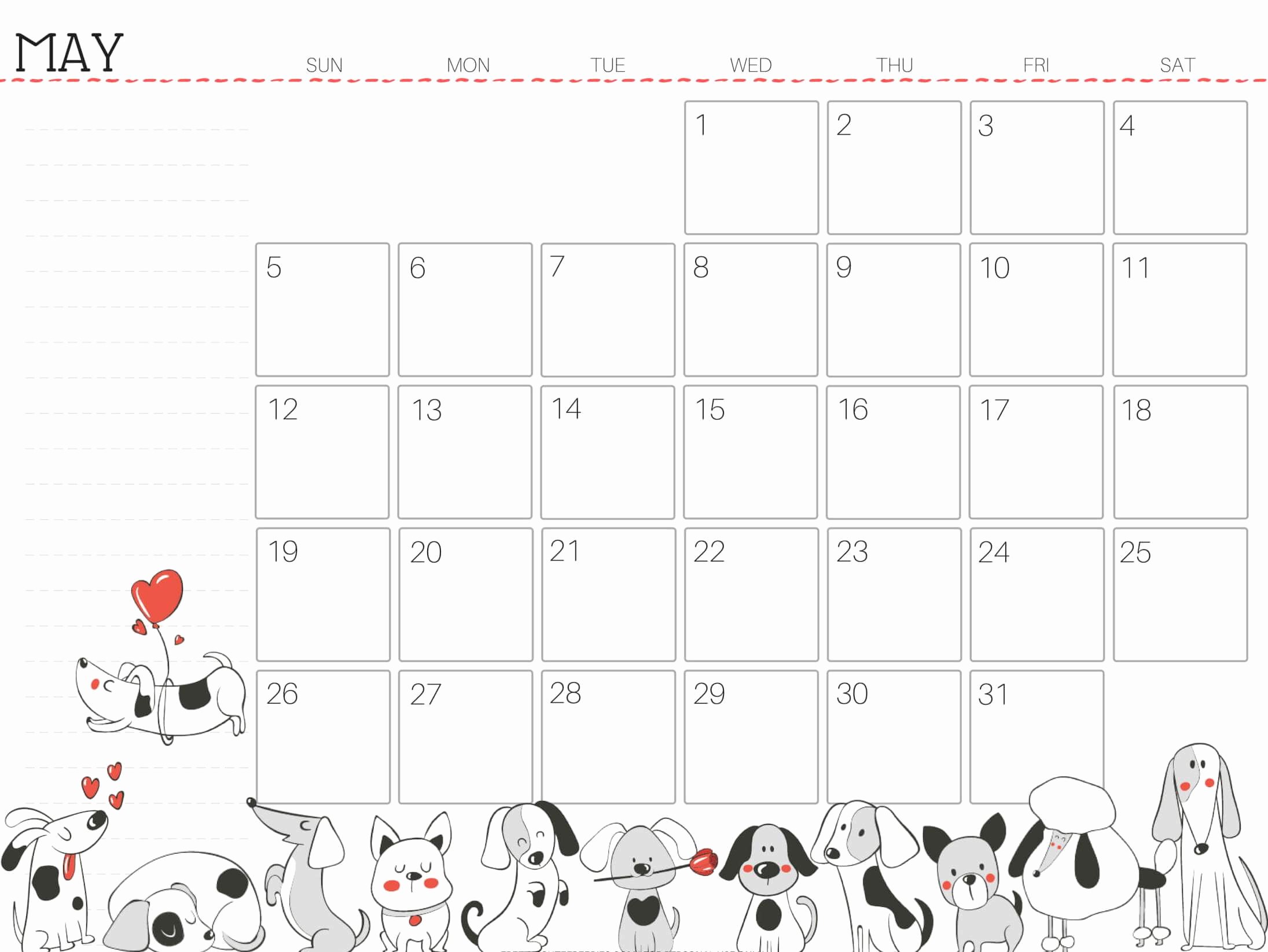 Cute Calendar Template 2019 Elegant Cute May 2019 Calendar Printable for Kids