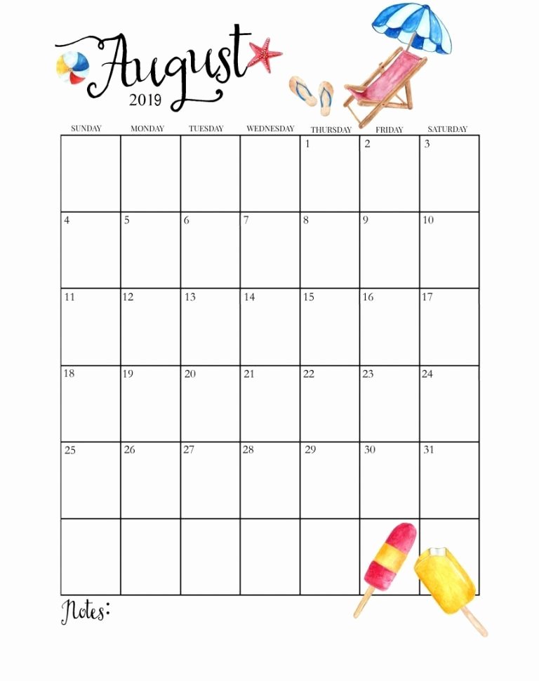 Cute Calendar Template 2019 Inspirational Cute August 2019 Calendar Calendar 2019