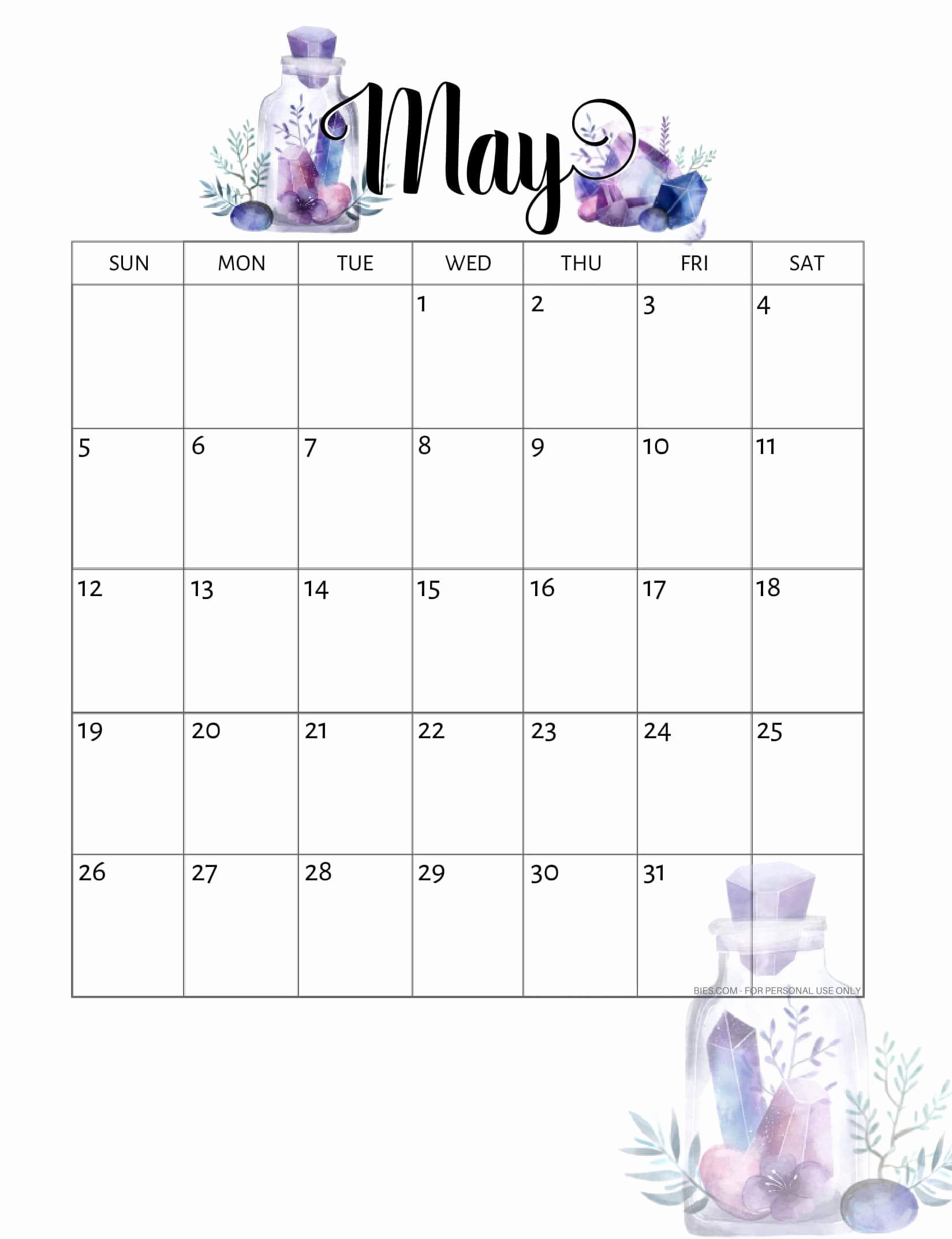 Cute Calendar Template 2019 Inspirational Cute May 2019 Calendar Printable for Kids