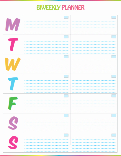 Cute Class Schedule Maker Awesome Free Printable Bi Weekly Planner Cute &amp; Colorful Template