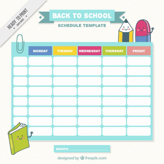 Cute Class Schedule Maker Luxury School Schedule with Nice Drawings Vector