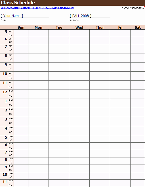 Cute Class Schedule Maker New Download A Free Weekly Class Schedule Template for Excel