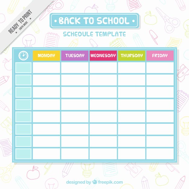 Cute Class Schedule Maker Unique Simple School Schedule Template Vector