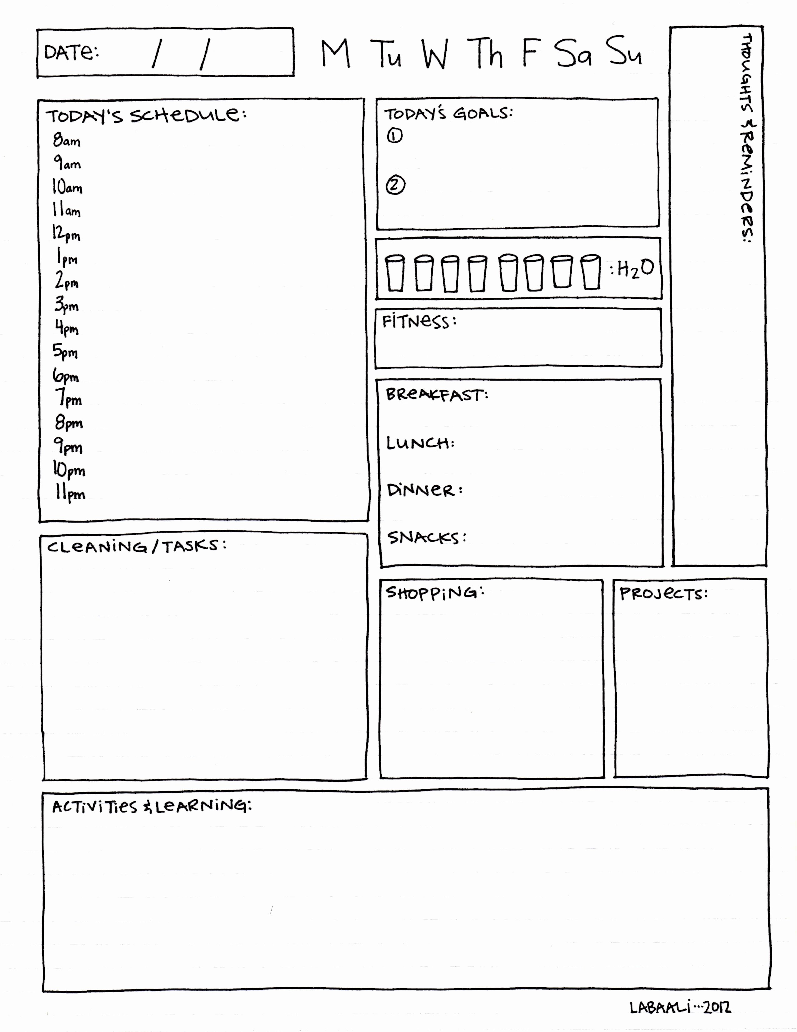 Cute Lesson Plan Template Lovely It Suites My Needs Schedule Menu Planner Daily Tasks