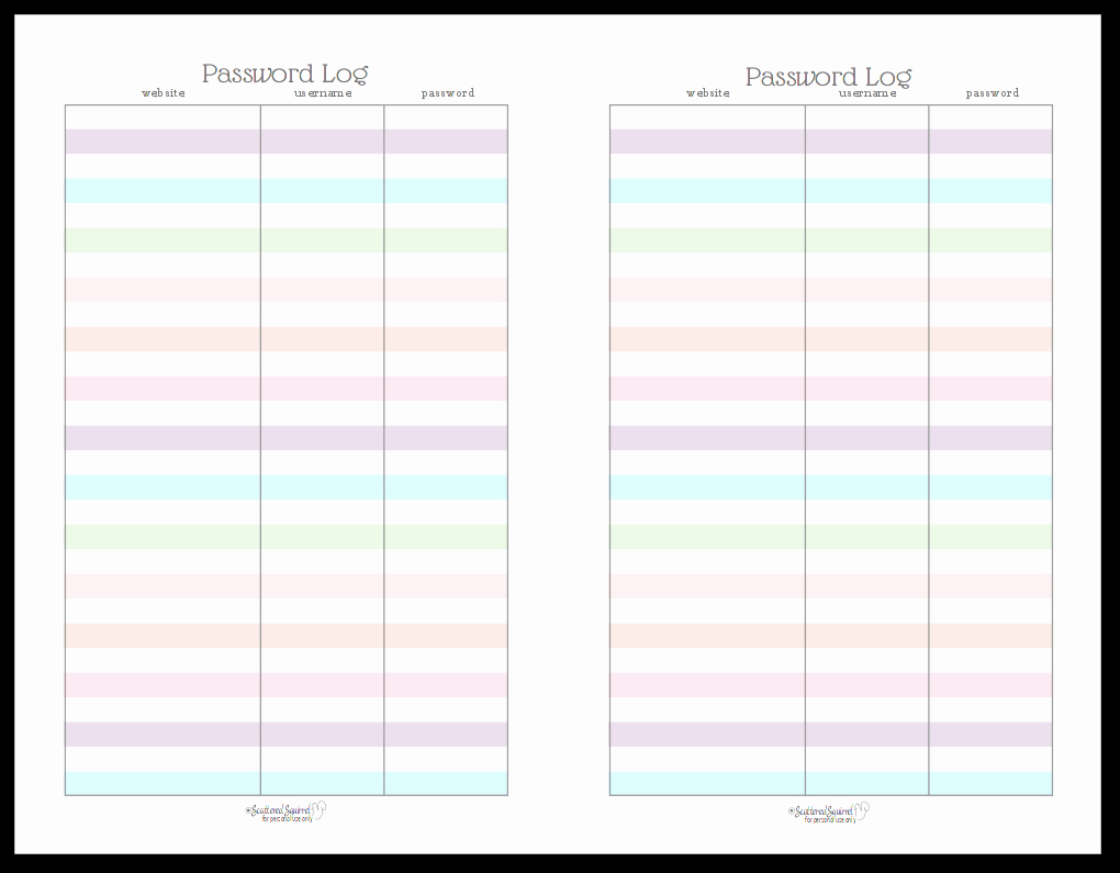 Cute Printable Address Book Awesome Colourful Address Book and Password Log Printables