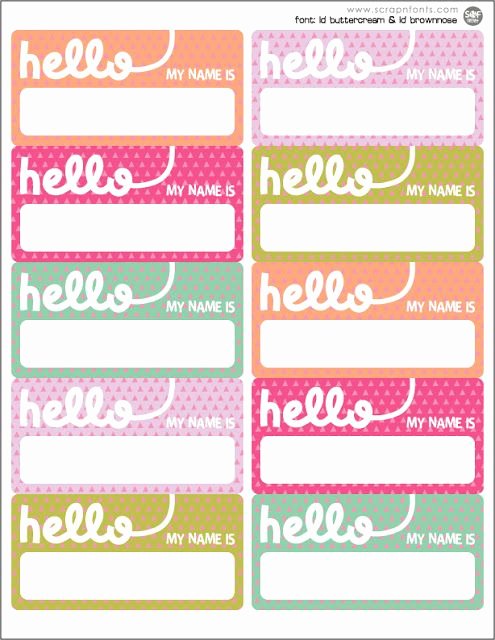 Cute Printable Address Book New Freebie Friday Hello Name Tags