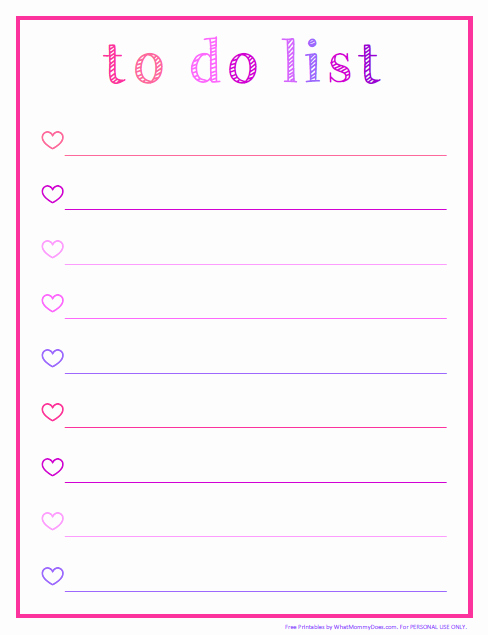 Cute to Do List Template Best Of Free Printable to Do Lists – Cute &amp; Colorful Templates