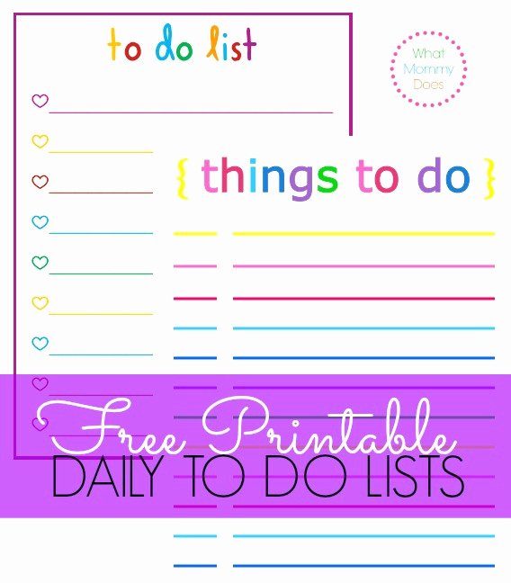 Cute to Do List Template Inspirational Free Printable to Do Lists – Cute &amp; Colorful Templates