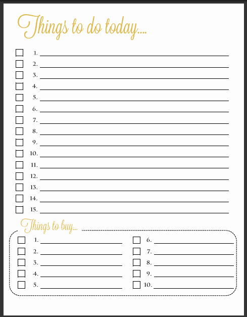 Cute to Do List Template Word Fresh Free Things to Do today Printable organisation