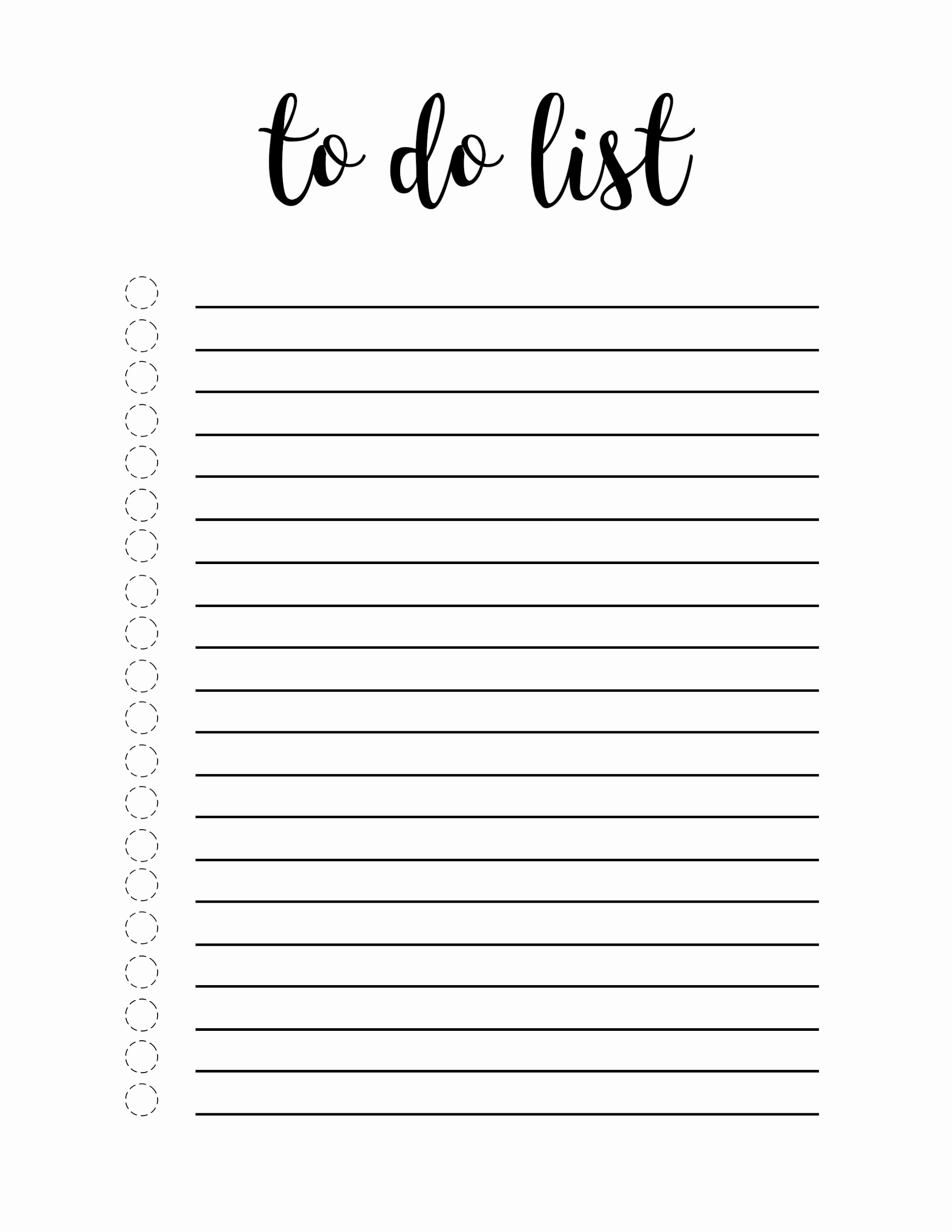 Cute to Do List Template Word Inspirational Printable to Do List