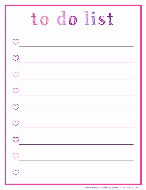 Cute to Do List Template Word New Cute to Do List Template Word