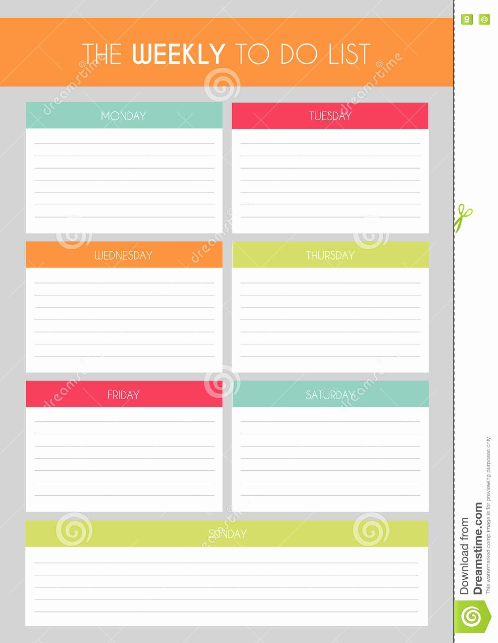 Cute to Do List Template Word New Template Simple Colorful the Weekly to Do List Stock