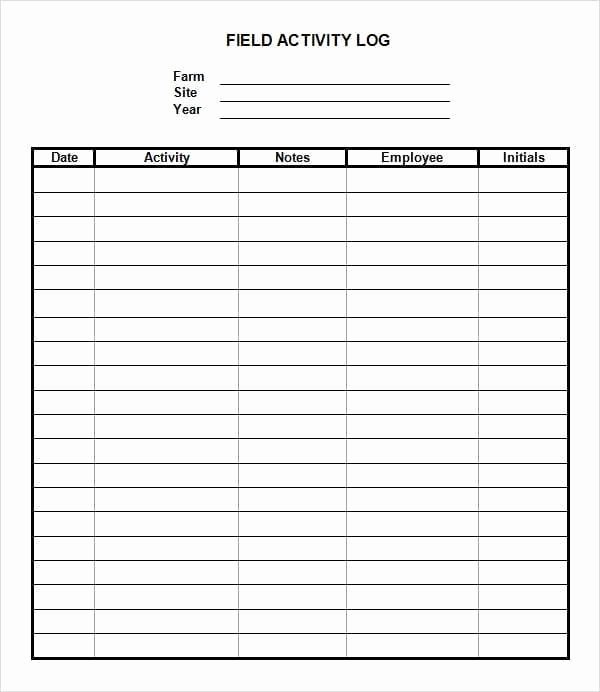 Daily Activity Log Template Excel Beautiful 10 Daily Activity Log Templates Word Excel Pdf formats