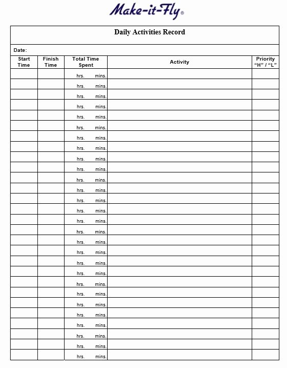 Daily Activity Log Template Excel Lovely 10 Free Sample Daily Log Templates Printable Samples