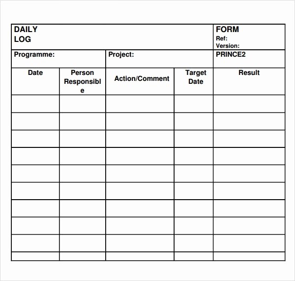 Daily Activity Log Template Excel Luxury 16 Sample Daily Log Templates Pdf Doc