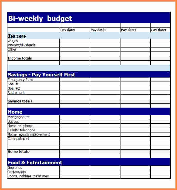 Daily Budget Template Excel Awesome 3 Bi Weekly Bud Spreadsheet