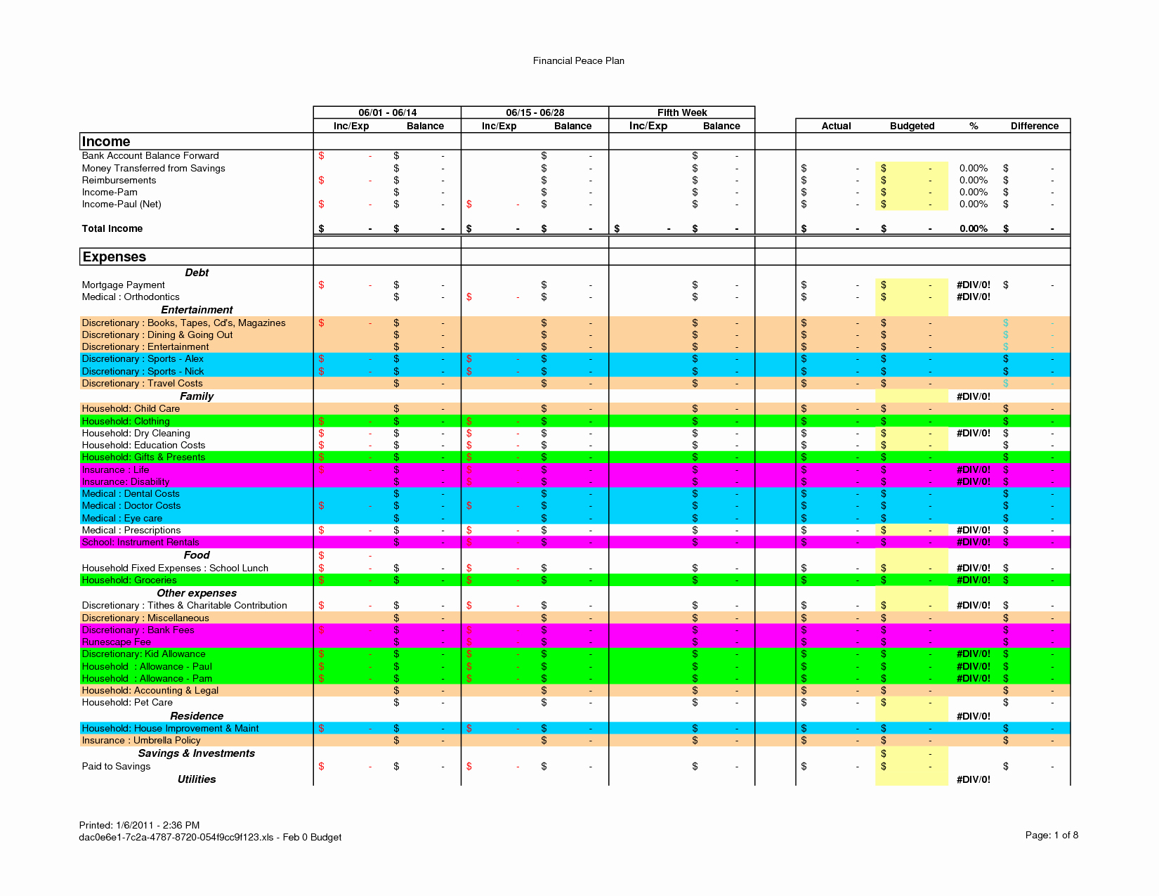 Daily Budget Template Excel Awesome 8 Best Of Weekly Bud Worksheet Free Printable