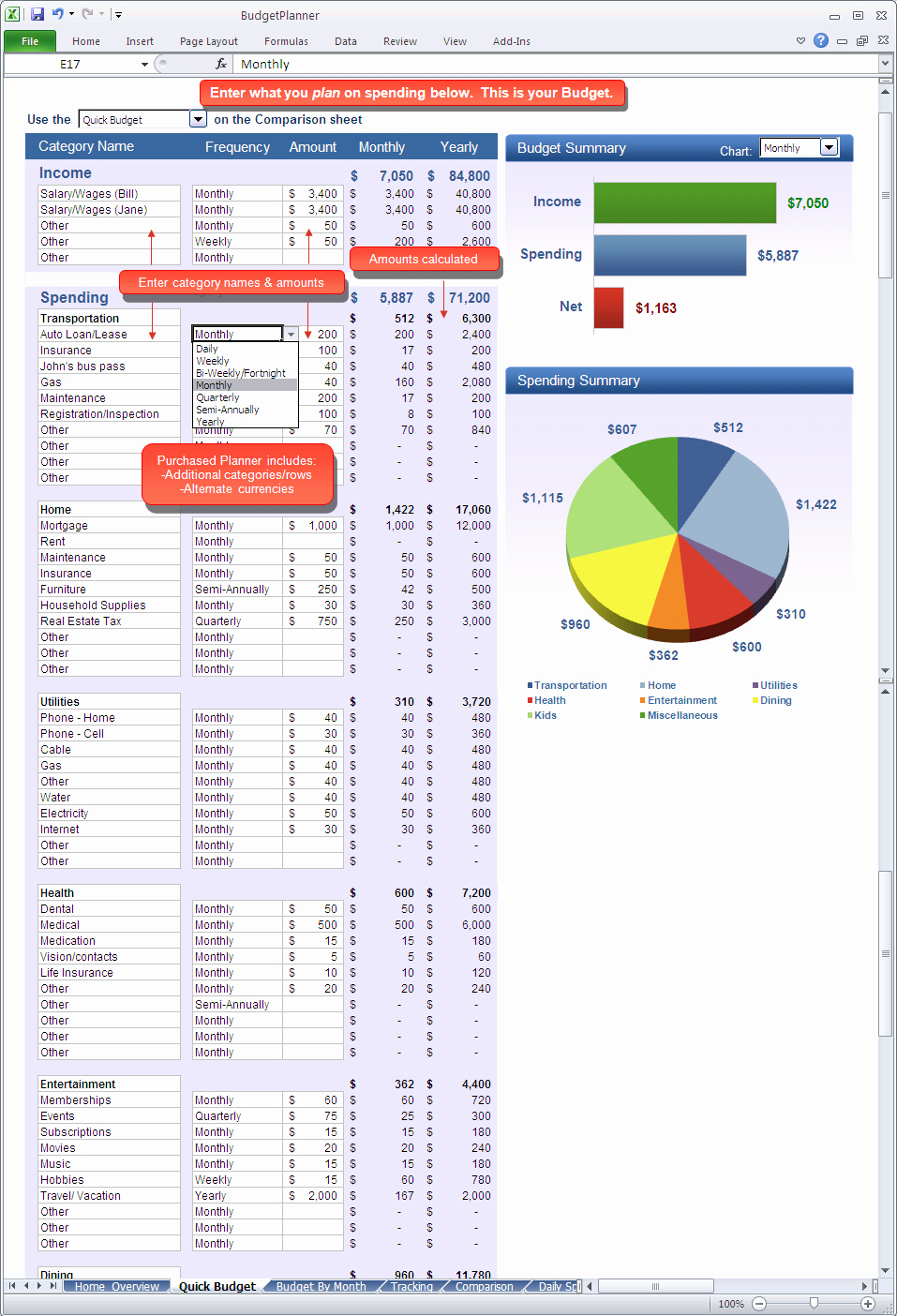 Daily Budget Template Excel Luxury Bud Planner Quick Bud Excel Spreadsheet