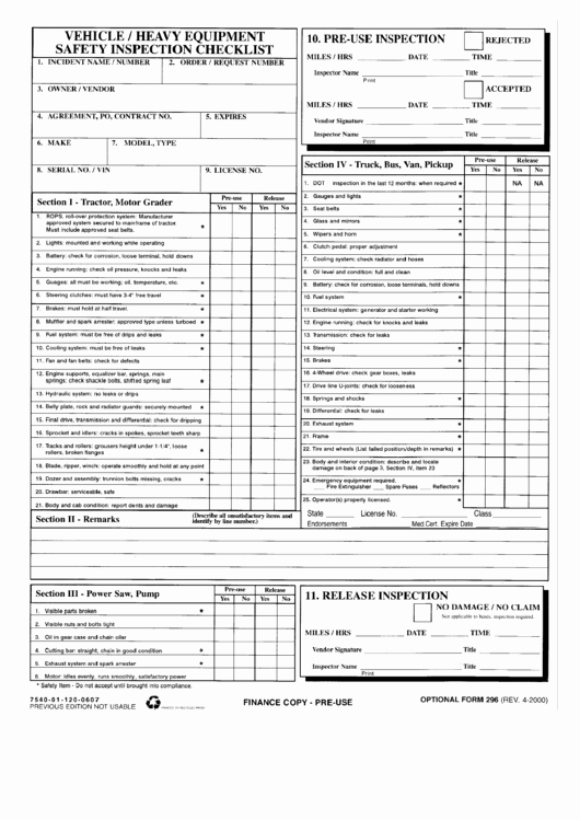 Daily Equipment Inspection form Best Of top 9 Vehicle Safety Inspection form Templates Free to