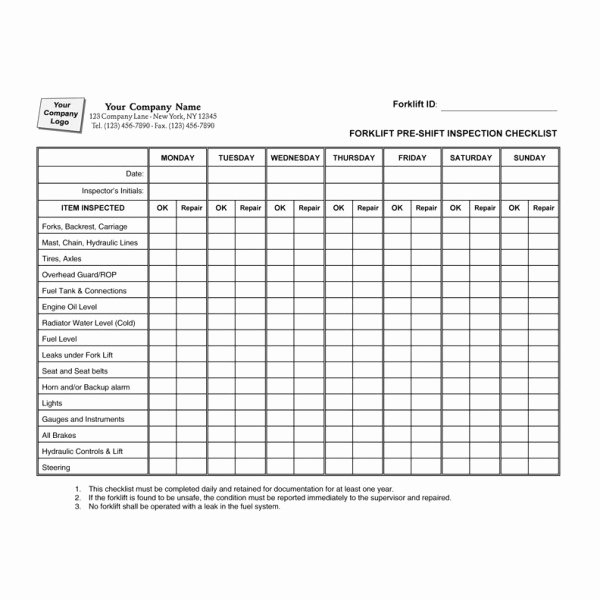 Daily Equipment Inspection form Unique Gantry Crane Inspection forms form Resume Examples