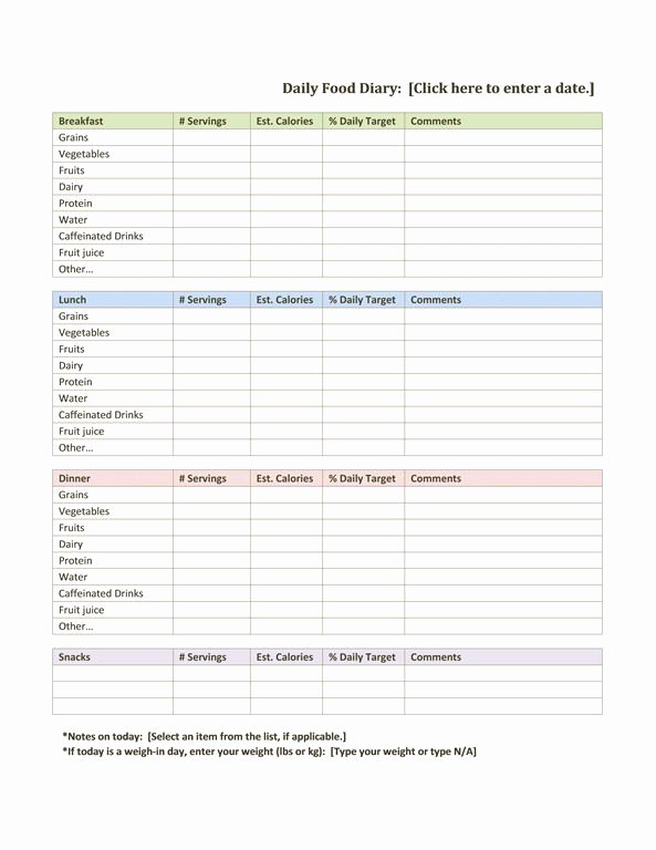 Daily Food Intake Chart Beautiful Daily Food Diary Chart is Used to Keep A Track Of Daily