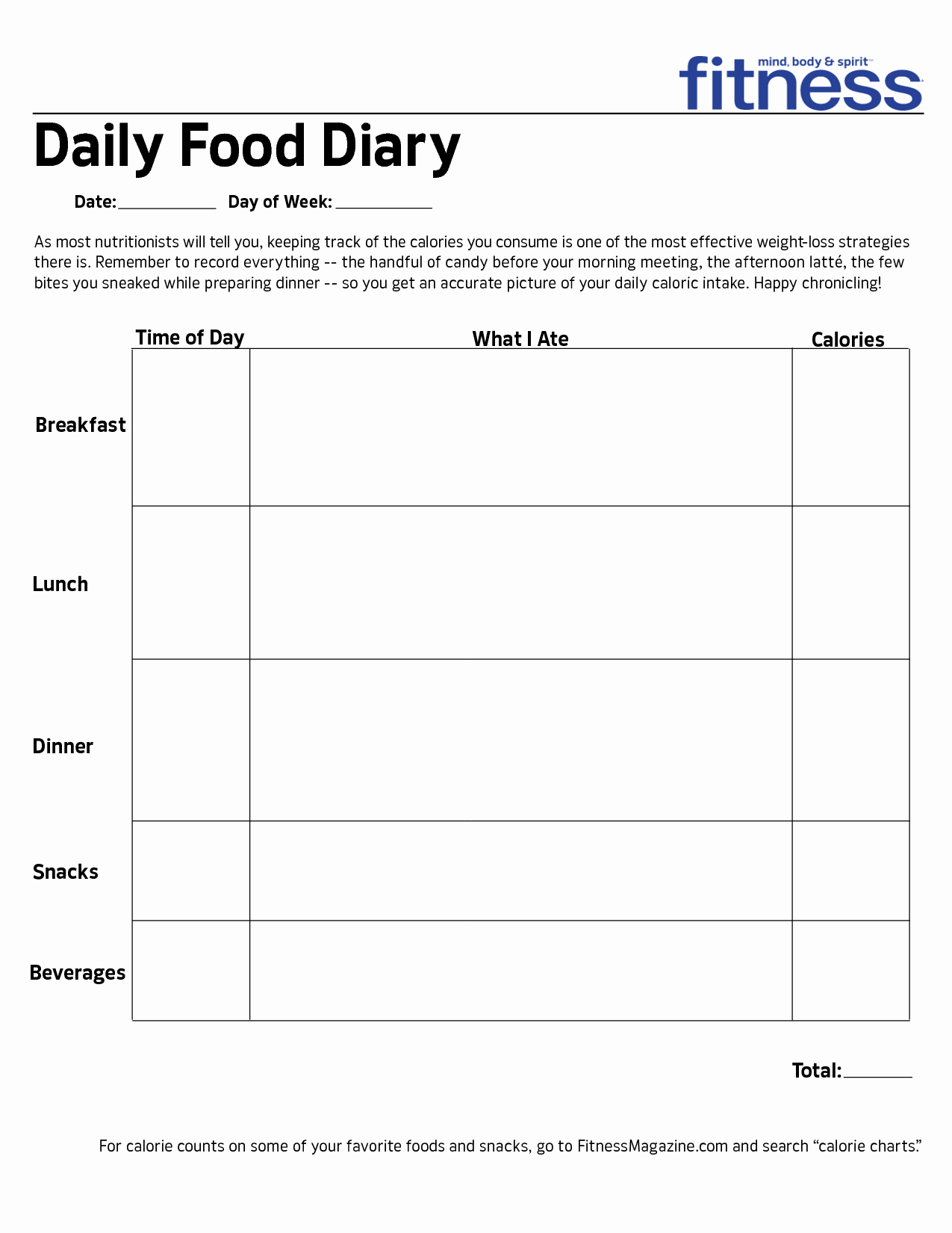 Daily Food Intake Chart New Best S Of Printable Daily Food Intake Chart