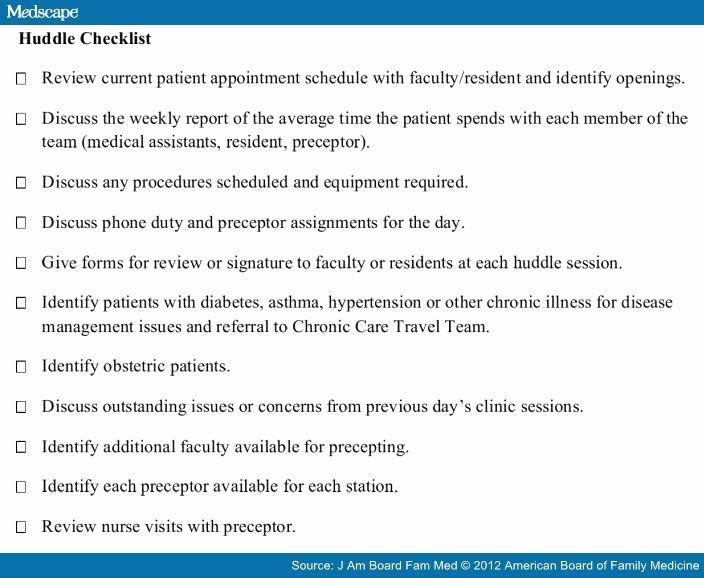 Daily Huddle Template Luxury Implementing Teams In A Pcmh Residency Practice