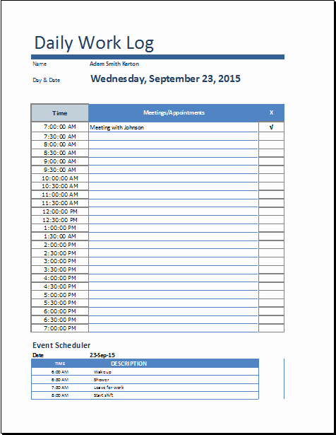 Daily Journal Template Word Lovely Daily Work Log Templates