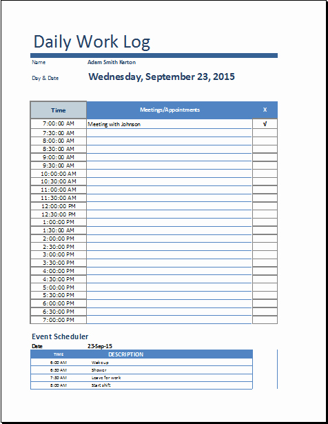 Daily Journal Template Word Unique 8 Daily Work Log Templates Word Excel Pdf formats