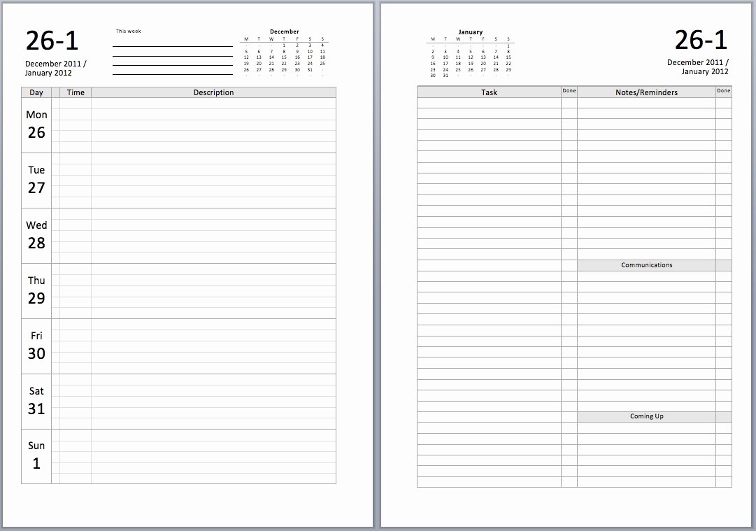 how to make a daily journal in word