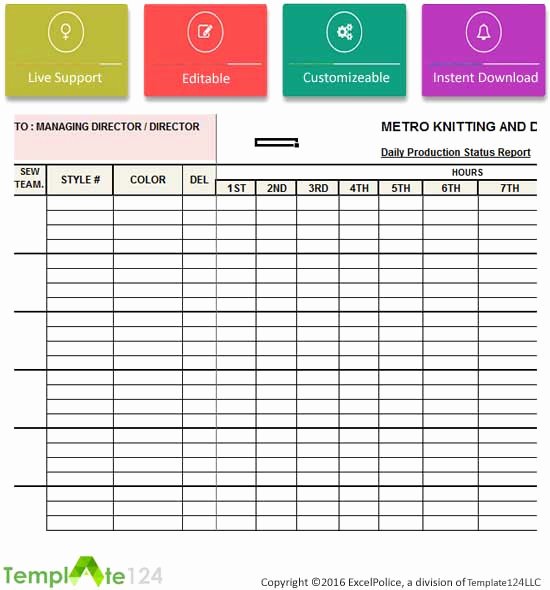 Daily Production Report Template Excel Best Of Daily Production Status Report Template Excel