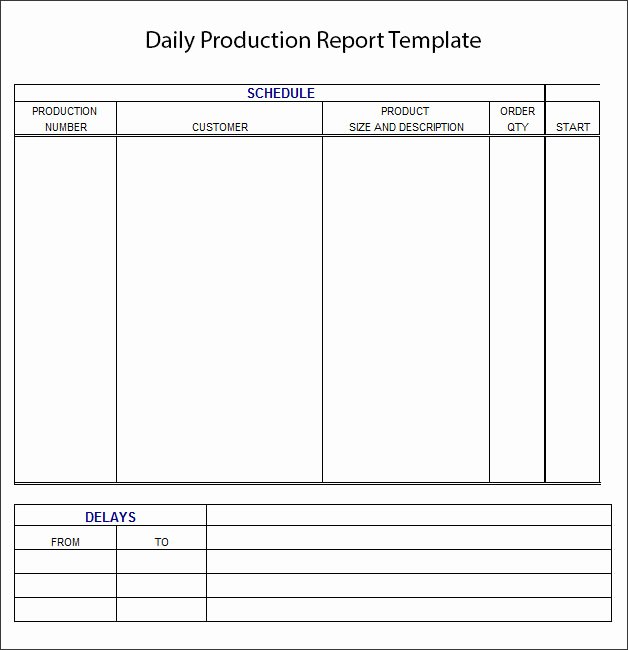 Daily Production Report Template Excel Best Of Daily Report Template Daily Report format