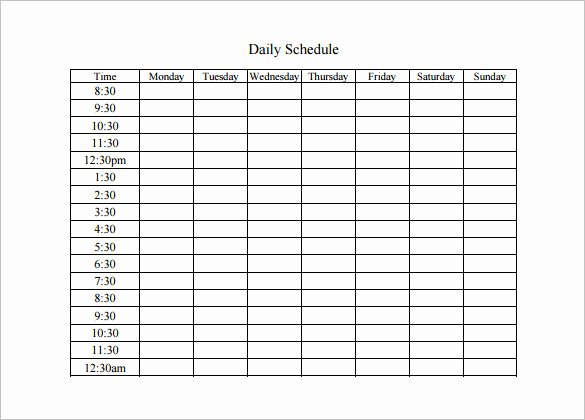 Daily Routine Schedule Template Elegant 12 Activity Schedule Templates Word Excel Pdf