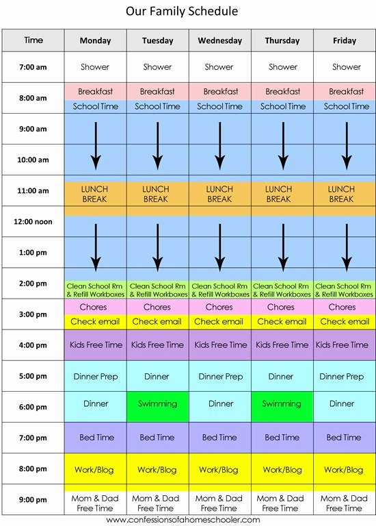 Daily Routine Schedule Template New 9 Family Schedule Templates Doc Pdf