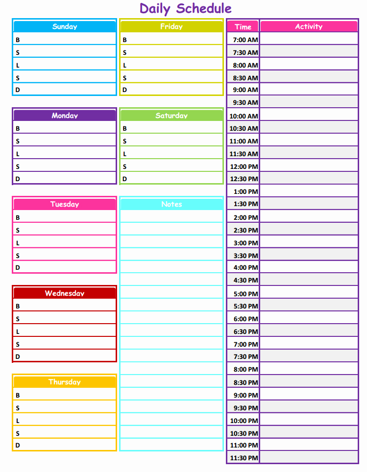 Daily Routine Schedule Template Unique 1 2 3 Neat &amp; Tidy Daily Schedule Free Printable