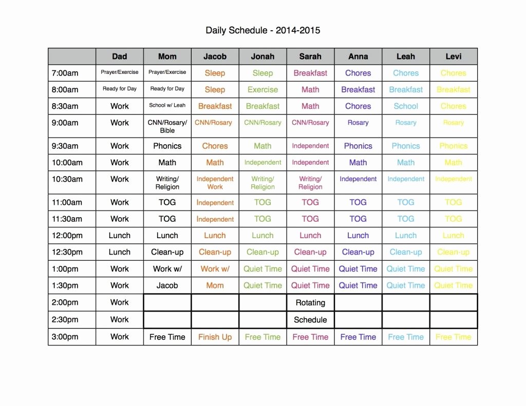 Daily School Schedule Template Awesome Our Family Homeschool Schedule