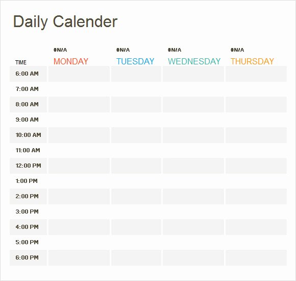 Daily School Schedule Template Awesome Weekly Calendar Template 16 Download Free Documents In