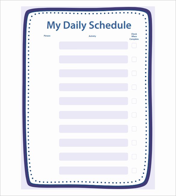 Daily School Schedule Template Beautiful School Schedule Template 13 Free Word Excel Pdf