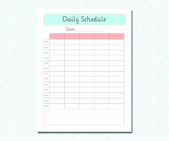 Daily School Schedule Template Fresh Daily Class Schedule Template – Peero Idea