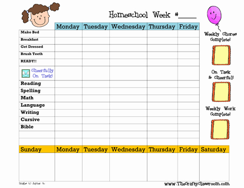 Daily School Schedule Template Fresh Weekly Homeschool Planner there is A Blank Version so