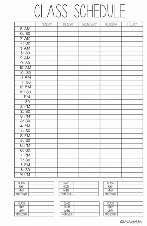 Daily School Schedule Template Luxury 25 Best Ideas About College Schedule On Pinterest