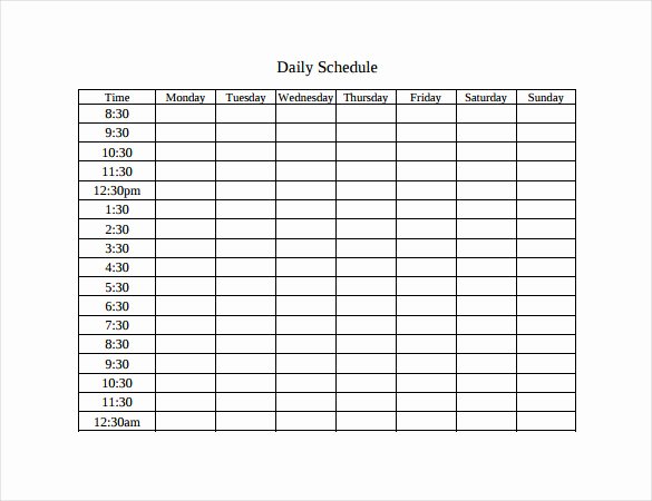 Daily School Schedule Template New Time Table 100 More S
