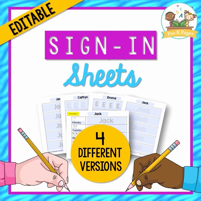 Daily Sign In Sheet for Daycare New Daily Sign In Sheets for Your Preschool Classroom Pre K