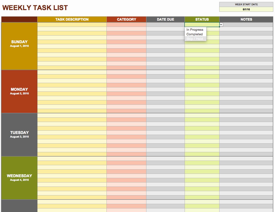 Daily Task List Template Word Awesome 15 Free Task List Templates Smartsheet