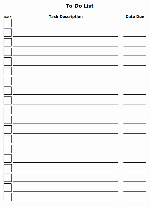 Daily Task List Template Word Awesome 7 Free to Do Task List Templates Excel Pdf formats