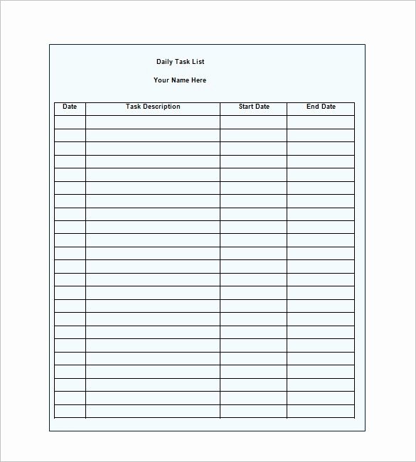 Daily Task List Template Word Awesome Daily to Do List Template Word